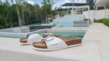 Load image into Gallery viewer, Women&#39;s Madrid White leatherette sandals