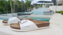 Load image into Gallery viewer, Women&#39;s Madrid White leatherette sandals