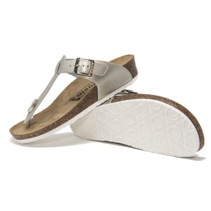Sayonara Women's classic gold thong leather sandals