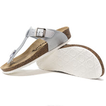 Load image into Gallery viewer, Sayonara Women&#39;s classic silver thong leather sandals