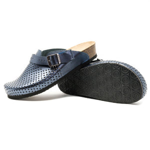 Stockholm Women clogs Soft blue metallic -PREMIUM COMFORT