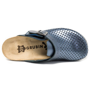 Stockholm Women clogs Soft blue metallic -PREMIUM COMFORT
