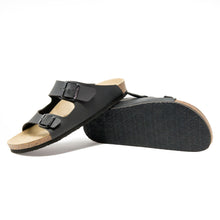Load image into Gallery viewer, Men&#39;s arizona black leathertte sandals