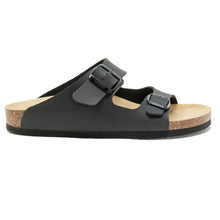 Load image into Gallery viewer, Men&#39;s arizona black leathertte sandals