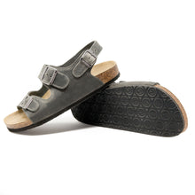 Load image into Gallery viewer, Mens Milano sandals dark grey leather classic