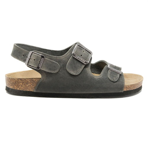 Mens Milano sandals dark grey leather classic