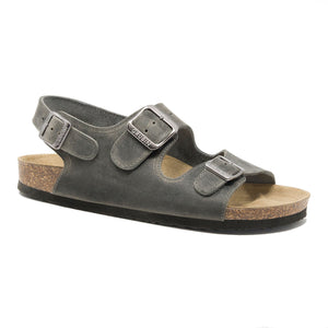 Mens Milano sandals dark grey leather classic