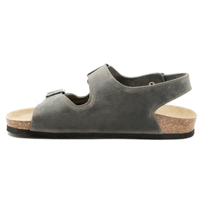 Mens Milano sandals dark grey leather classic