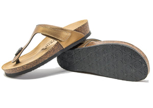 Women's Tacoma gold soft thong sandals