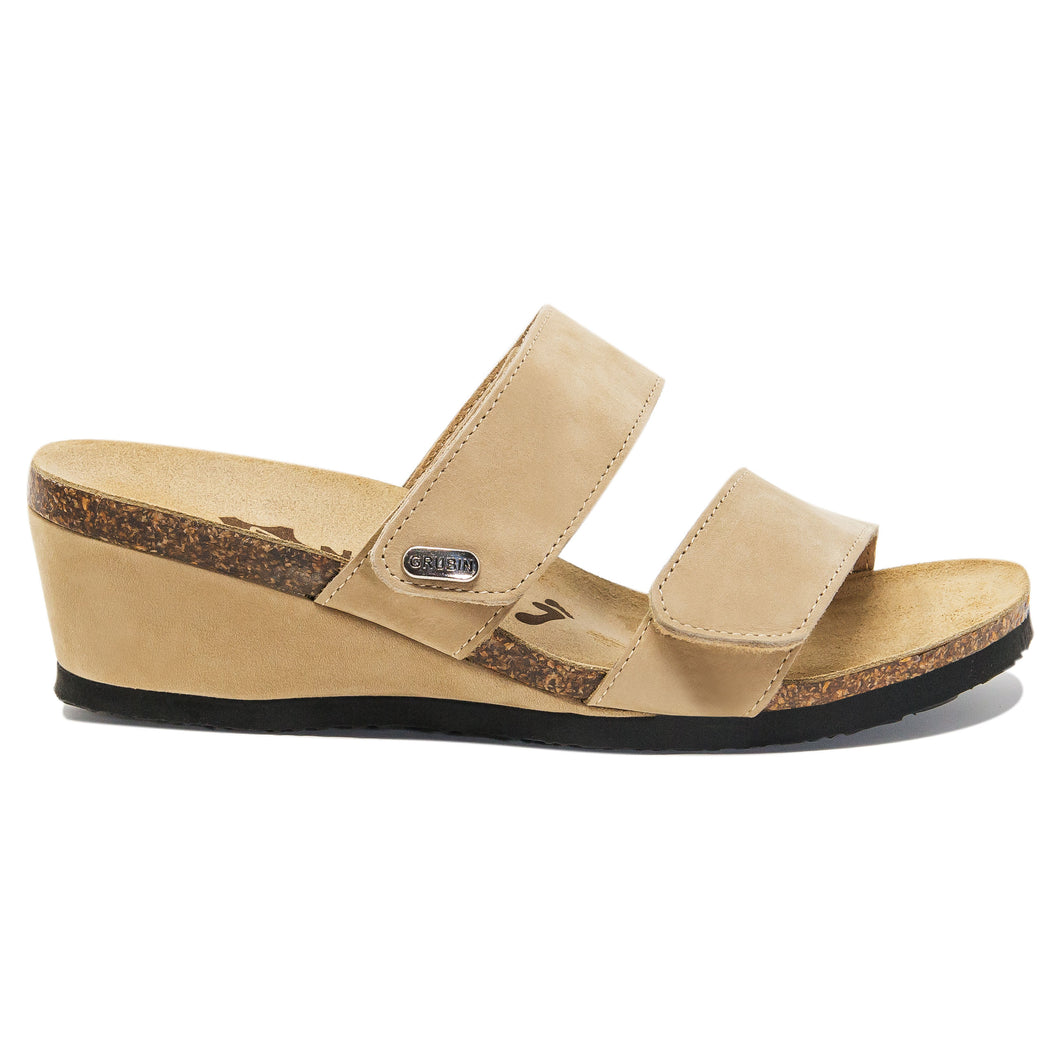 Women's Cristi beige velours fashion sandals