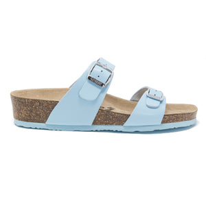 Edith Women's classic blue leather sandals