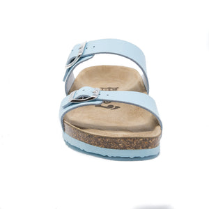 Edith Women's classic blue leather sandals