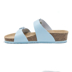 Edith Women's classic blue leather sandals