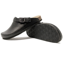 Load image into Gallery viewer, Men&#39;s clogs Stocholm Leather perforated black