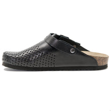 Load image into Gallery viewer, Men&#39;s clogs Stocholm Leather perforated black