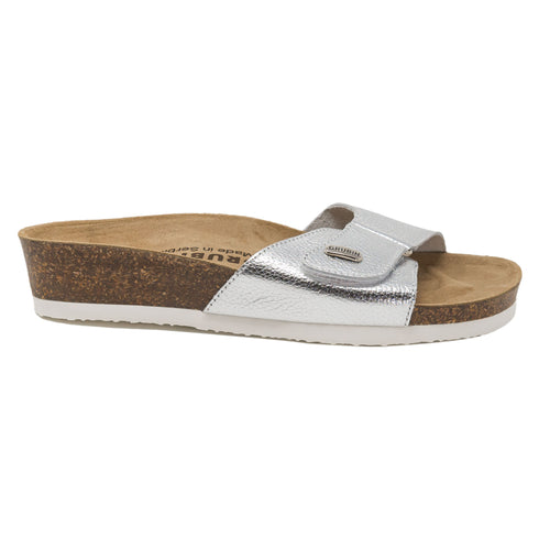 Women's Brigitte silver leather sandals