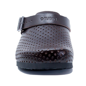 Stockholm Women clogs brown Soft leather perforated - PREMIUM COMFORT