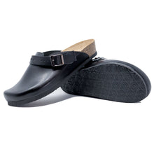 Load image into Gallery viewer, Stockholm Women Clogs black leather Soft - PREMIUM COMFORT