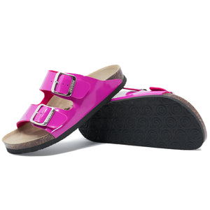 Women's Arizona Pink Glossy leatherette sandals