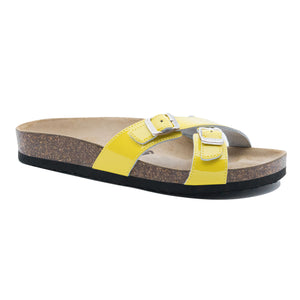 Women's Modena Yellow leather sandals