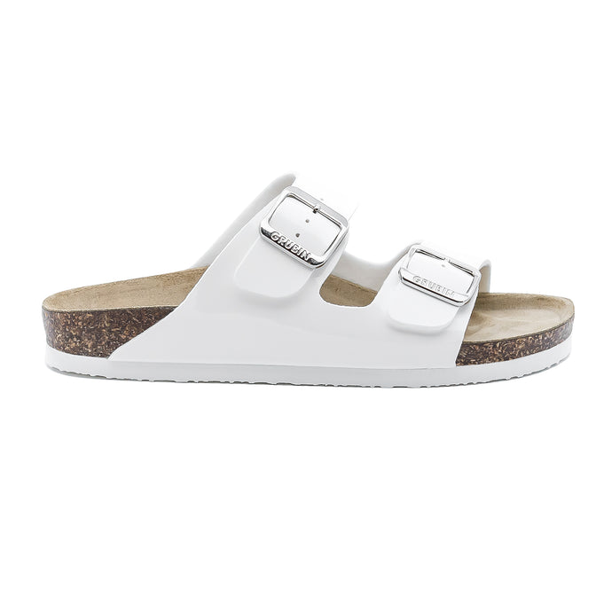 Women's Arizona White leatherette sandals