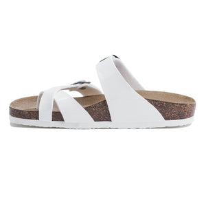 Women's Arena  White leatherette sandals