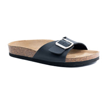 Load image into Gallery viewer, Women&#39;s Madrid Black leatherette sandals