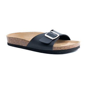 Women's Madrid Black leatherette sandals