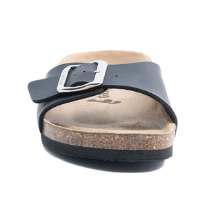 Women's Madrid Black leatherette sandals