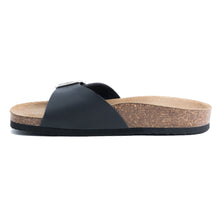 Load image into Gallery viewer, Women&#39;s Madrid Black leatherette sandals