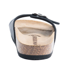 Load image into Gallery viewer, Women&#39;s Madrid Black leatherette sandals