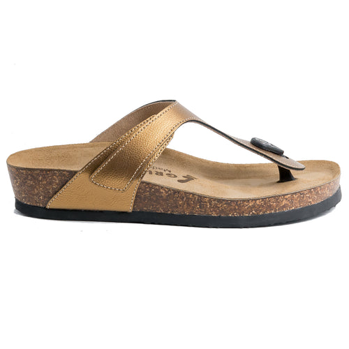 Women's Tacoma gold soft thong sandals