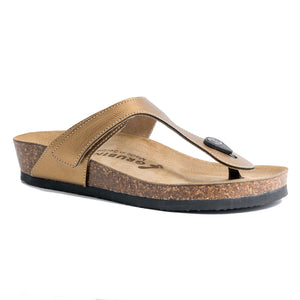 Women's Tacoma gold soft thong sandals