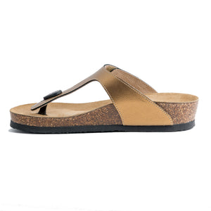 Women's Tacoma gold soft thong sandals