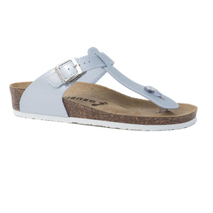 Sayonara Women's classic silver thong leather sandals