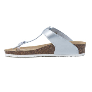 Sayonara Women's classic silver thong leather sandals