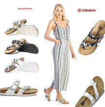 Load image into Gallery viewer, Women&#39;s Arena  White leatherette sandals